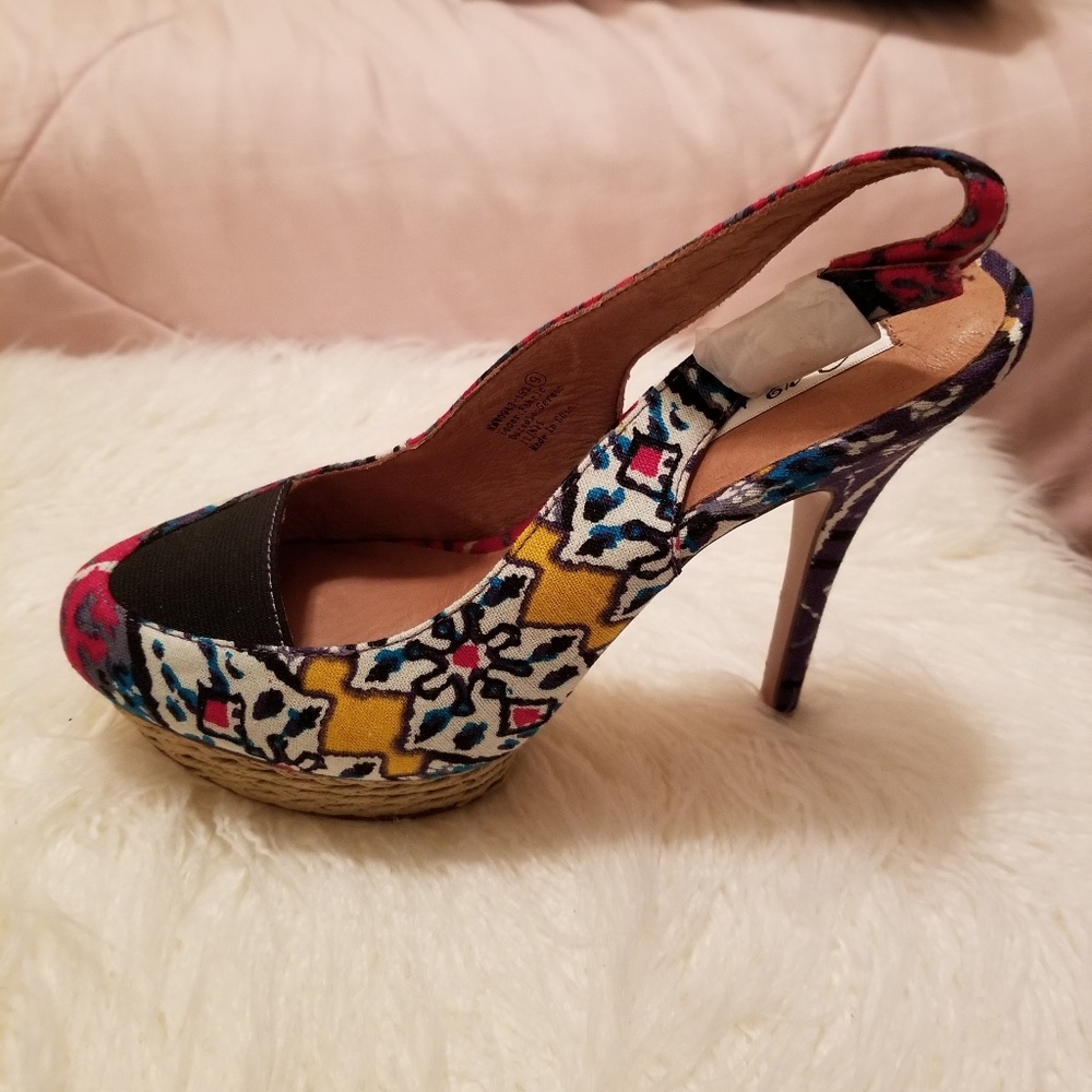 NAUGHTY MONKEY OVERBOARD PLATFORM SANDAL HEELS - Picture 6 of 8